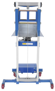 Vestil Aluminum/Steel Manual Hand Winch Lift Truck With Counter Balance - 500 lb - Silver/Blue