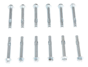 Vestil Steel Concrete Sleeve Anchor Bolts - 12 Pack 5/8 In. x 4 In. - Silver