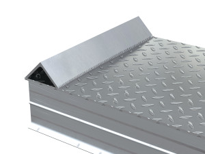 Vestil Aluminum Tread Plate Wheel Riser with Roll Off Guard - 78 In. x 24 In. x 14-1/16 In. 30000 lb - Silver