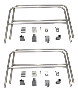 Vestil Aluminum Bolt On Handrail - 12 Ft. For Aluminum Walk Ramps Retro Fit - Silver