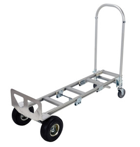 Vestil Aluminum 2 in 1 Convertible Hand Truck - 18-7/8 In. x 20-1/2 In. x 62-1/4 In. 500 lb - Silver