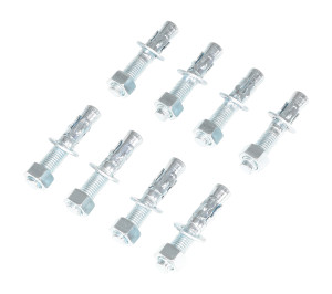 Vestil Steel Concrete Sleeve Anchor Bolts - 8 Pack 3/4 In. x 4 In. - Silver