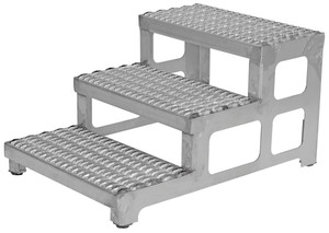 Vestil Stainless Steel Adjustable Step Mate Stand - 3 Step 33-7/8 In. x 23-3/4 In. x 22-1/4 In. 500 lb - Silver
