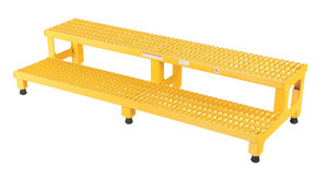 Vestil Steel Adjustable Step Mate Stand - 2 Step 22-7/8 In. x 59-3/4 In. x 15-1/4 In. 500 lb - Yellow