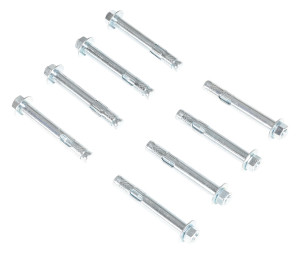 Vestil Steel Concrete Sleeve Anchor Bolts - 8 Pack 5/8 In. x 4 In. - Silver