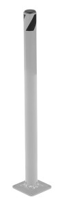 Vestil Steel Pipe Safety Bollard - 24 In. x 1-3/4 In. - Silver