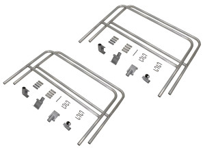Vestil Aluminum Bolt On Handrail - 14 Ft. For Aluminum Walk Ramps Retro Fit - Silver