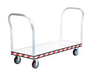 Vestil Aluminum Heavy Duty Dual Handle Tread Plate Platform Truck - 24 In. x 60 In. 3600 lb - Silver