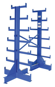 Vestil Steel Dual Sided Bar Stock Tree Starter Unit - 7 Levels 500 lb Per Arm - Blue