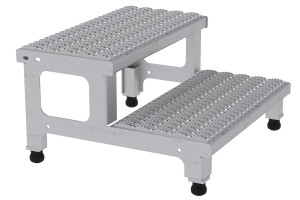 Vestil Stainless Steel Adjustable Step Mate Stand - 2 Step 22-7/8 In. x 23-3/4 In. x 15-1/4 In. 500 lb - Silver