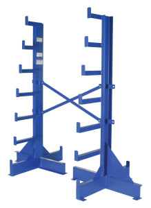 Vestil Steel Single Sided Bar Stock Tree Starter Unit - 7 Levels 500 lb Per Arm - Blue