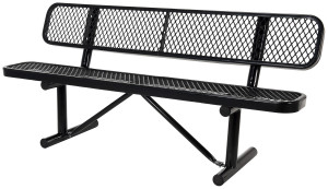 Vestil Steel Bench Expanded Metal - 72 In. - Black