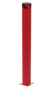 Vestil Steel Pipe Safety Bollard - 62 In. x 6-1/2 In. - Red