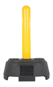 Vestil Plastic Portable Bollard With Base - 56-1/2 In. Yellow / - Black