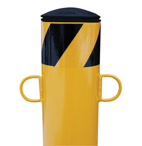 Vestil Factory Installed Steel D-Ring For Bollard Chain Barrier Attachment - Yellow