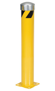 Vestil Steel Pipe Bollard with Removable Bolt-On Steel Cap and Slots - 36 In. x 5-1/2 In. - Yellow