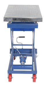 Vestil Steel Scissor Cart with Scale - 19-1/2 In. x 32 In. 1000 lb - Blue/Silver