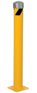 Vestil Steel Pipe Bollard with Removable Bolt-On Steel Cap and Slots - 42 In. x 4-1/2 In. - Yellow