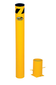 Vestil Steel Removable Pipe Safety Bollard - 46 In x 5-1/2 In - Yellow