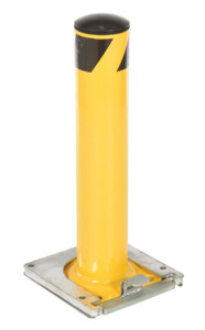 Vestil Steel Surface Mounted Removable Pipe Safety Bollard - 24 In. x 4-1/2 In. - Yellow