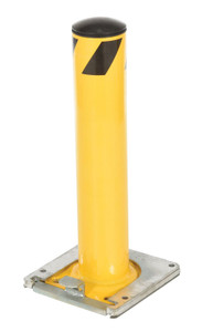 Vestil Steel Surface Mounted Removable Pipe Safety Bollard - 24 In. x 4-1/2 In. - Yellow