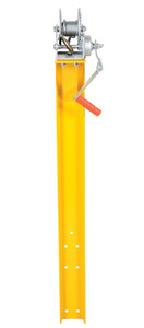 Vestil Steel Manual Winch Attachment With 15 Ft Air Craft Cable - 1200 lb Pulling - Yellow
