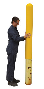 Vestil Low Density Polyethylene Bollard Post Cover - 24 In. x 5-1/2 In. - Yellow
