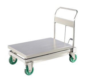 Vestil Stainless Steel Hydraulic Scissor Cart - 35-1/2 In. x 23-1/2 In. 1100 lb - Silver