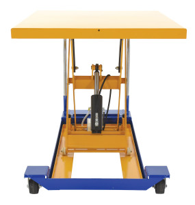 Vestil Steel Foot Pump Powered Scissor Cart - 46-13/16 In. x 39-7/16 In. 1500 lb Blue / - Yellow