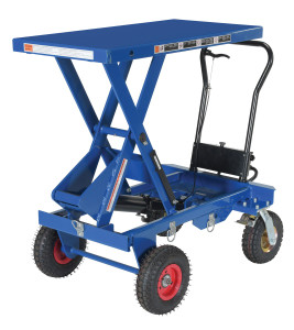 Vestil Steel Rough Terrain Elevating Cart - 20-1/2 In. x 42 In. 1500 lb - Blue