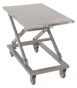 Vestil Partial Stainless Steel Mechanical Scissor Cart - 37 In. x 23-1/2 In. 660 lb - Blue/Silver