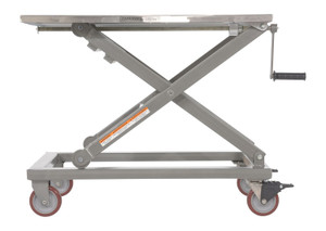 Vestil Partial Stainless Steel Mechanical Scissor Cart - 37 In. x 23-1/2 In. 660 lb - Blue/Silver