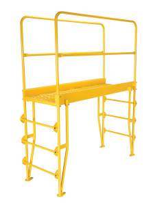 Vestil Steel Vertical Crossover Ladder - 4 Step 56 In. Width 500 lb - Yellow