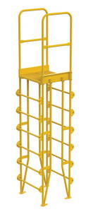 Vestil Steel Vertical Crossover Ladder - 7 Step 8 In. Width 500 lb - Yellow