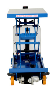 Vestil Steel Powered Drive and Lift Hydraulic Double Scissor Cart - 40 In. x 24 In. 1500 lb - Blue