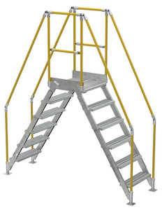 Vestil Galvanized Steel Crossover Ladder - 6 Step 23.5 In. x 24 In. 500 lb - Silver