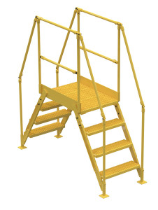Vestil Steel Crossover Ladder - 4 Step 23-1/2 In. x 36 In. 500 lb - Yellow