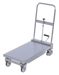 Vestil Stainless Steel Hydraulic Cart - 15-3/4 In. x 27-1/2 In. 330 lb - Silver