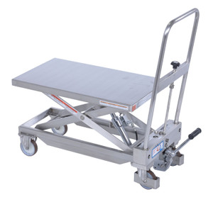 Vestil Stainless Steel Hydraulic Cart - 15-3/4 In. x 27-1/2 In. 330 lb - Silver