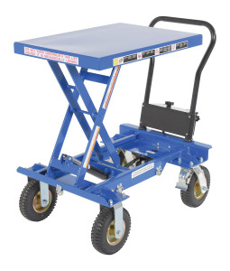Vestil Steel Rough Terrain Elevating Cart - 20-1/2 In. x 27-9/16 In. 400 lb - Blue