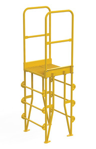 Vestil Steel Vertical Crossover Ladder - 4 Step 8 In. Width 500 lb - Yellow