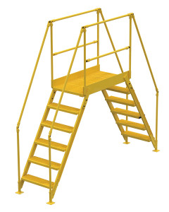 Vestil Steel Crossover Ladder - 6 Step 23.5 In. x 48 In. 500 lb - Yellow