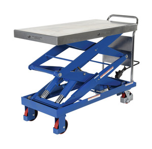 Vestil Steel Hydraulic Elevating Cart - 47-1/2 In. x 24 In. 1500 lb - Blue