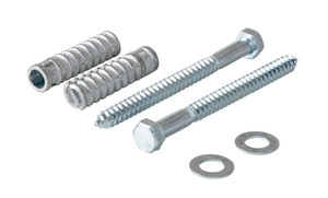 Vestil Steel - Q195 Concrete Car Stop Hardware Kit 2 Pack - Silver