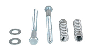 Vestil Steel - Q195 Concrete Car Stop Hardware Kit 2 Pack - Silver