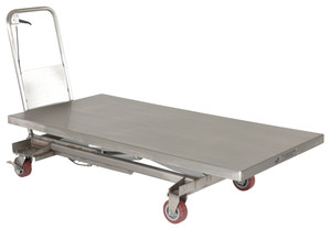 Vestil Partially Stainless Steel Hydraulic Elevating Cart - 31-1/2 In. x 63 In. 1000 - Silver