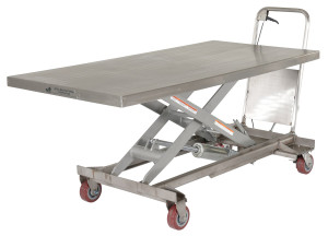 Vestil Partially Stainless Steel Hydraulic Elevating Cart - 31-1/2 In. x 63 In. 1000 - Silver