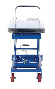 Vestil Steel Scissor Cart with Scale - 19-1/2 In. x 32 In. 500 lb - Blue/Silver
