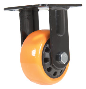 Vestil Polyurethane Rigid Caster - 4 In. Diameter x 2 In. Width 594 lb - Orange/Black