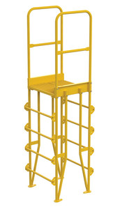 Vestil Steel Vertical Crossover Ladder - 5 Step 8 In. Width 500 lb - Yellow